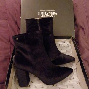 Black velvet boots